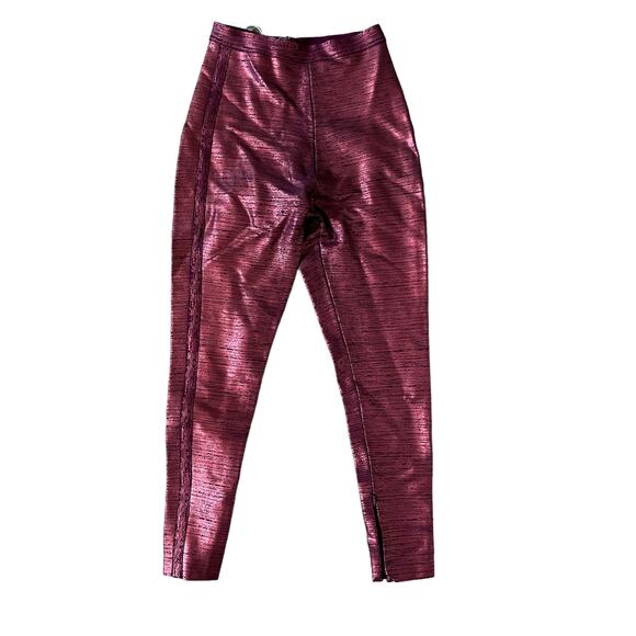 House of CB London Charity Metallic Wine Pants Small NWT - Picture 4 of 6